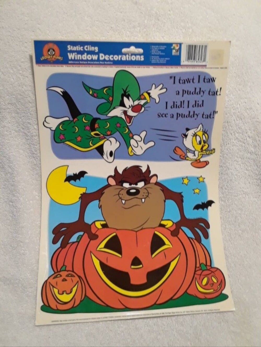 Vintage Looney tunes Halloween static cling window decorations #2